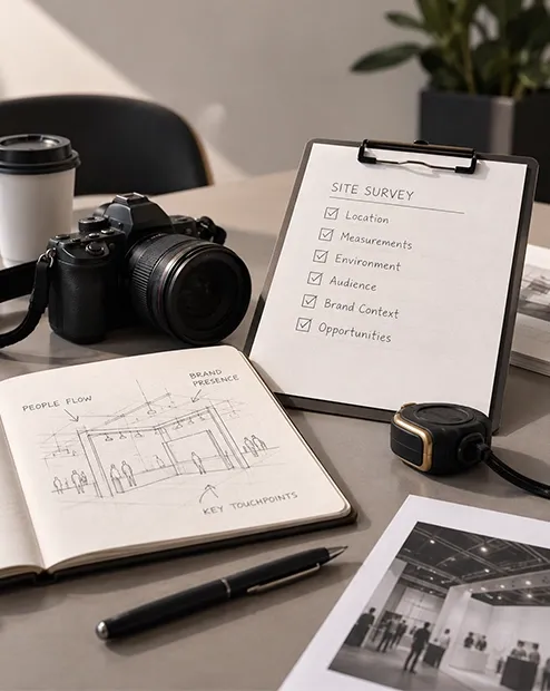 EKAT site survey for a large-format branding project